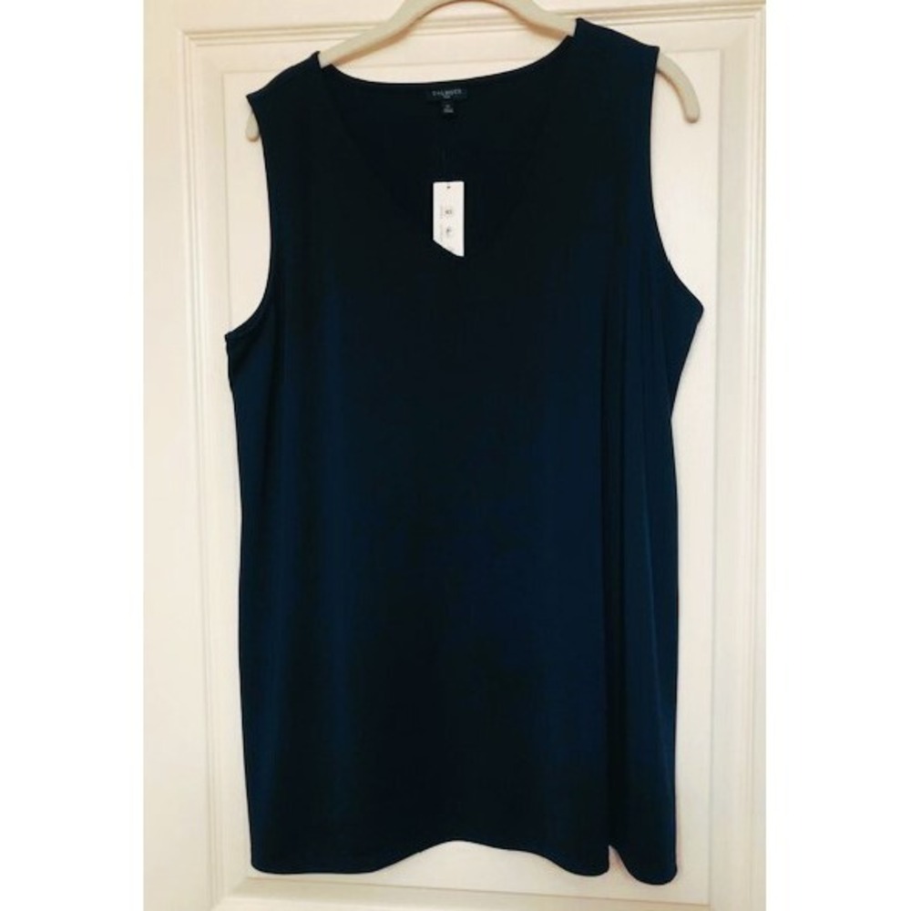 Talbots Shell Women's 1X Navy Knit Jersey Elegant Basic Piece Wrinkle-Free NWT